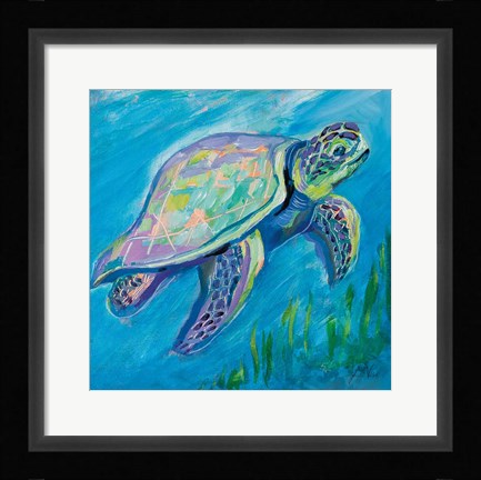 Framed Sea Turtle Swim Print