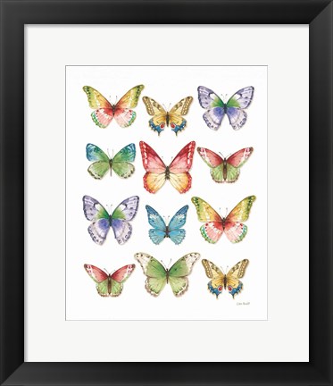 Framed Colorful Breeze Butterflies Print