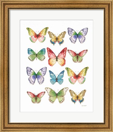 Framed Colorful Breeze Butterflies Print