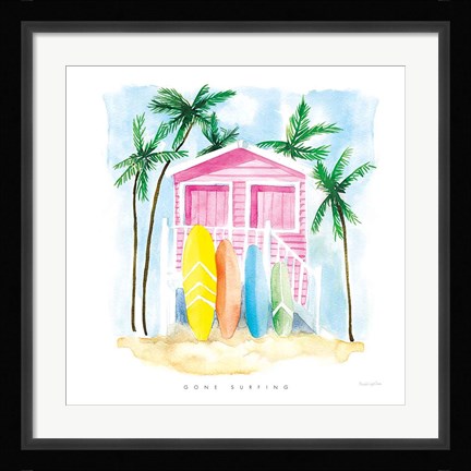 Framed Gone Surfing Print