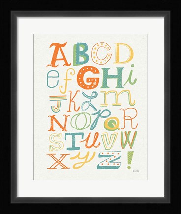Framed Funky Letters Bright Print