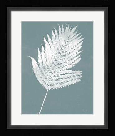 Framed Nature by the Lake Ferns III Gray Mist Crop Print