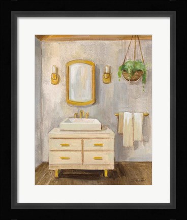 Framed Attic Bathroom I Crop Print