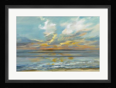 Framed Rhythmic Sunset Waves Print