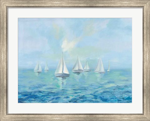 Framed Boats in the Haze Print