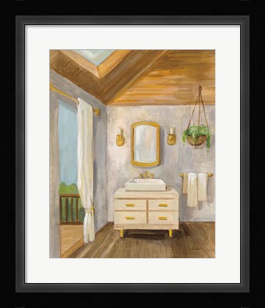 Framed Attic Bathroom I Print