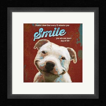 Framed Pet Sentiment I-Smile Print