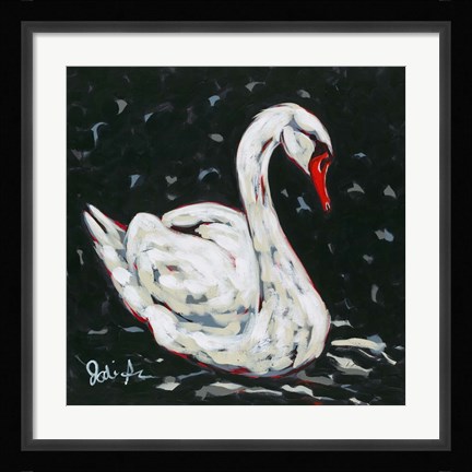 Framed White Swan Print