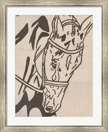 Framed Farm Sketch Horse Print