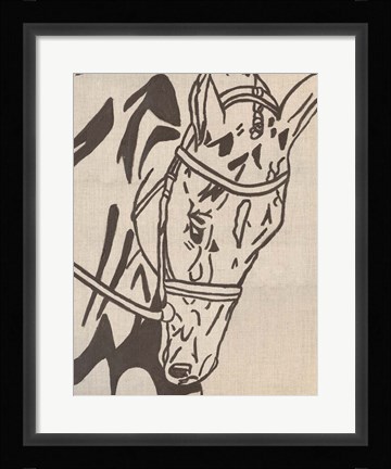 Framed Farm Sketch Horse Print