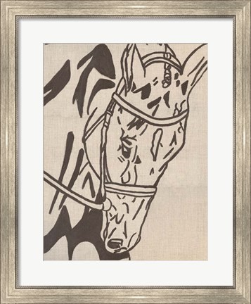 Framed Farm Sketch Horse Print