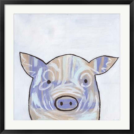 Framed Paint Splotch Pig Print
