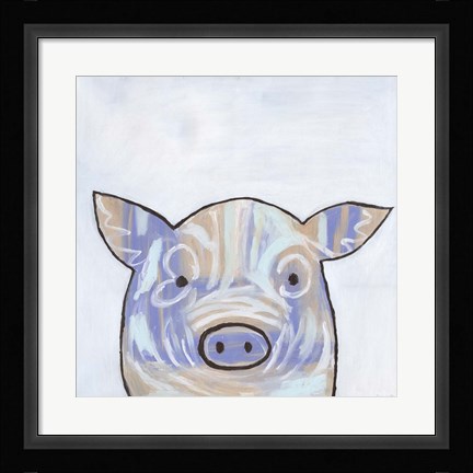 Framed Paint Splotch Pig Print