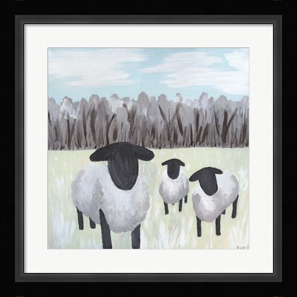 Framed Paint Splotch Sheep Print