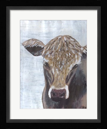 Framed Brown Cow Print