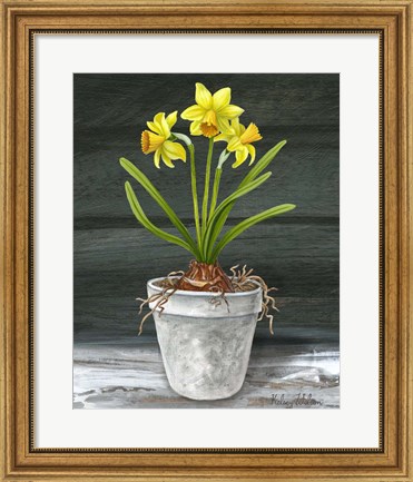 Framed Farmhouse Garden I-Daffodils Print