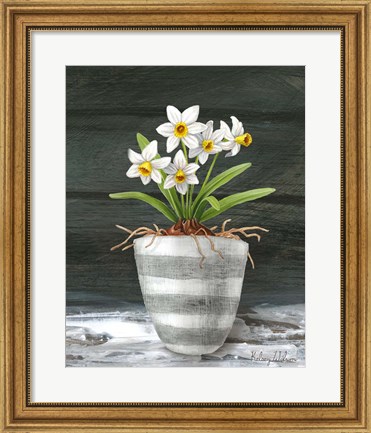Framed Farmhouse Garden II-White Daffodils Print