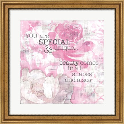 Framed Textured Sentiment Pink II Print