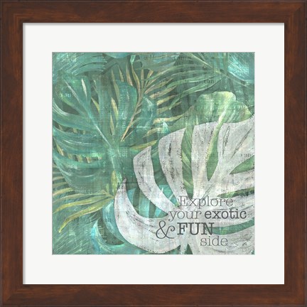 Framed Textured Sentiment Tropic I Print