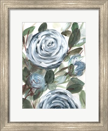 Framed Farmhouse Rose Blue II Print