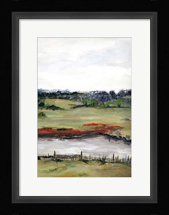 Framed Farmhouse Fields II Print
