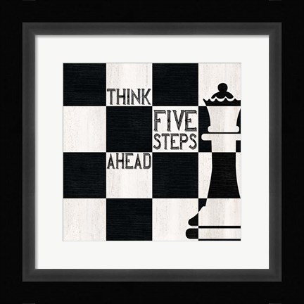 Framed Chessboard Sentiment II-Five Steps Print