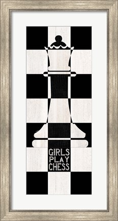Framed Chessboard Sentiment Vertical III-Girls Print