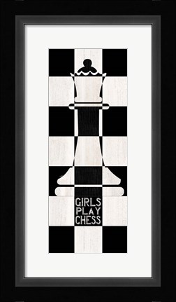 Framed Chessboard Sentiment Vertical III-Girls Print