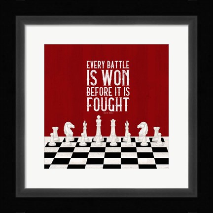 Framed Rather be Playing Chess Red I-Every Battle Print