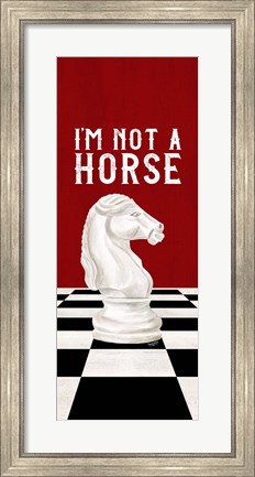 Framed Rather be Playing Chess Red Panel IV-Not a Horse Print