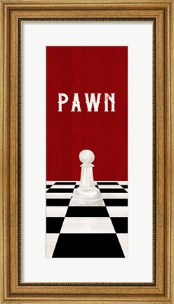 Framed Rather be Playing Chess Pieces Red Panel I-Pawn Print