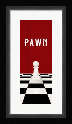 Framed Rather be Playing Chess Pieces Red Panel I-Pawn Print
