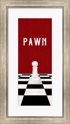 Framed Rather be Playing Chess Pieces Red Panel I-Pawn Print