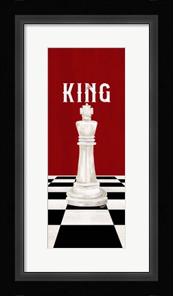 Framed Rather be Playing Chess Pieces Red Panel V-King Print