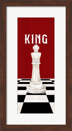 Framed Rather be Playing Chess Pieces Red Panel V-King Print