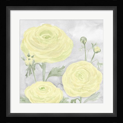 Framed Peaceful Repose Gray &amp; Yellow I Print