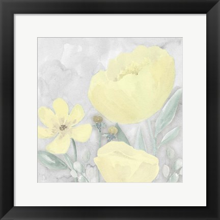 Framed Peaceful Repose Gray &amp; Yellow II Print