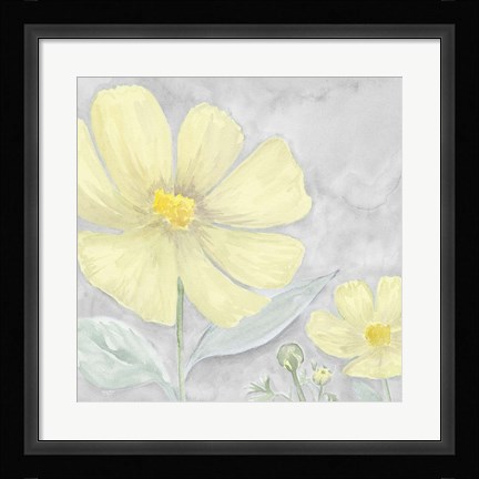 Framed Peaceful Repose Gray &amp; Yellow III Print