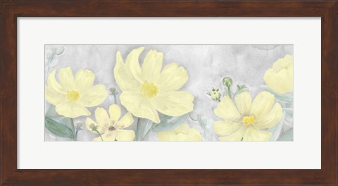 Framed Peaceful Repose Gray &amp; Yellow Panel I Print