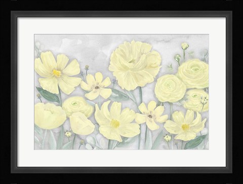 Framed Peaceful Repose Gray &amp; Yellow Landscape Print