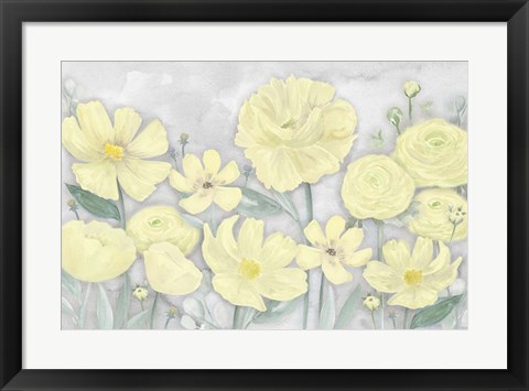 Framed Peaceful Repose Gray &amp; Yellow Landscape Print