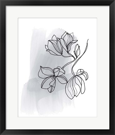 Framed Botanique en Gris 1 Print