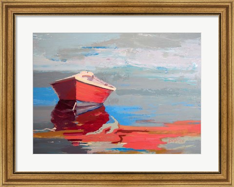 Framed Red Boat Rhythm Print
