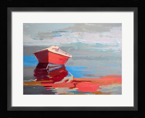 Framed Red Boat Rhythm Print