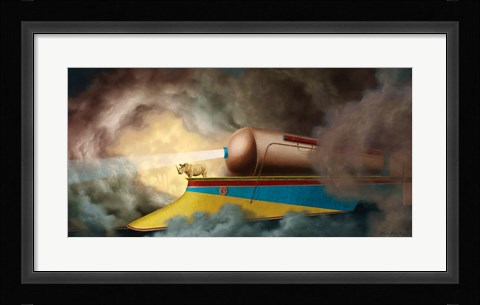 Framed Rhino Train Print