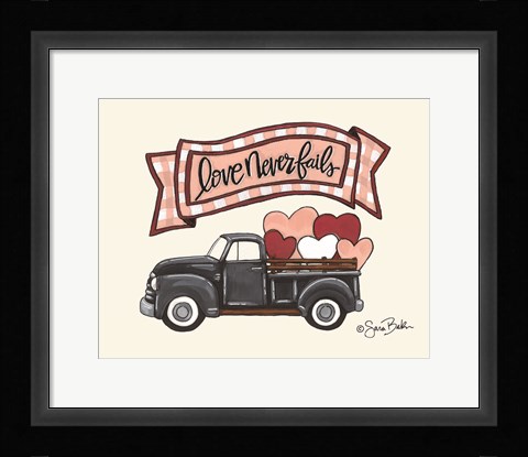 Framed Love Never Fails Truck Print
