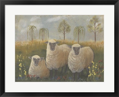 Framed Three Sheep Print