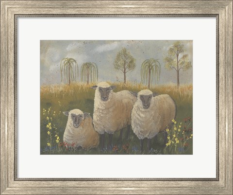 Framed Three Sheep Print