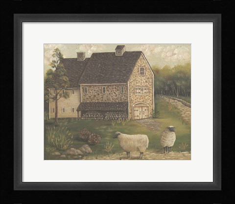 Framed Stone Barn Print