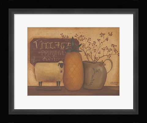 Framed Sheep and Pineapple Print